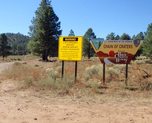 GDMBR: We made it to the Chain of Craters' Back Country Byway's trail end.